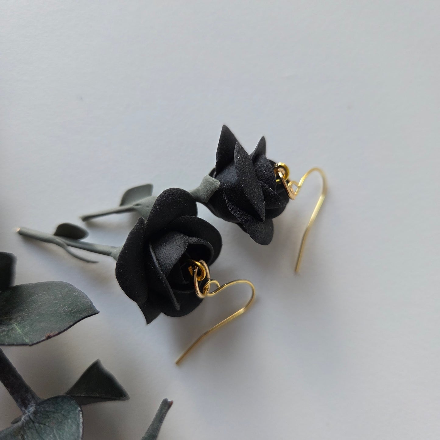 Black Rose Earrings