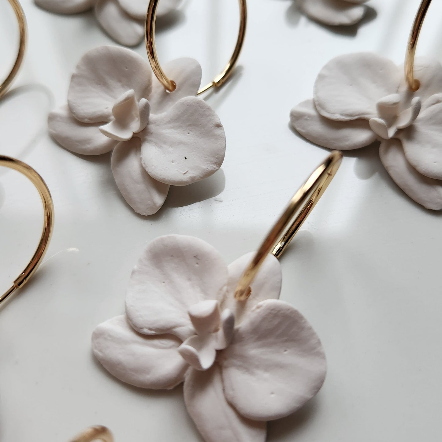 White Orchid Earrings