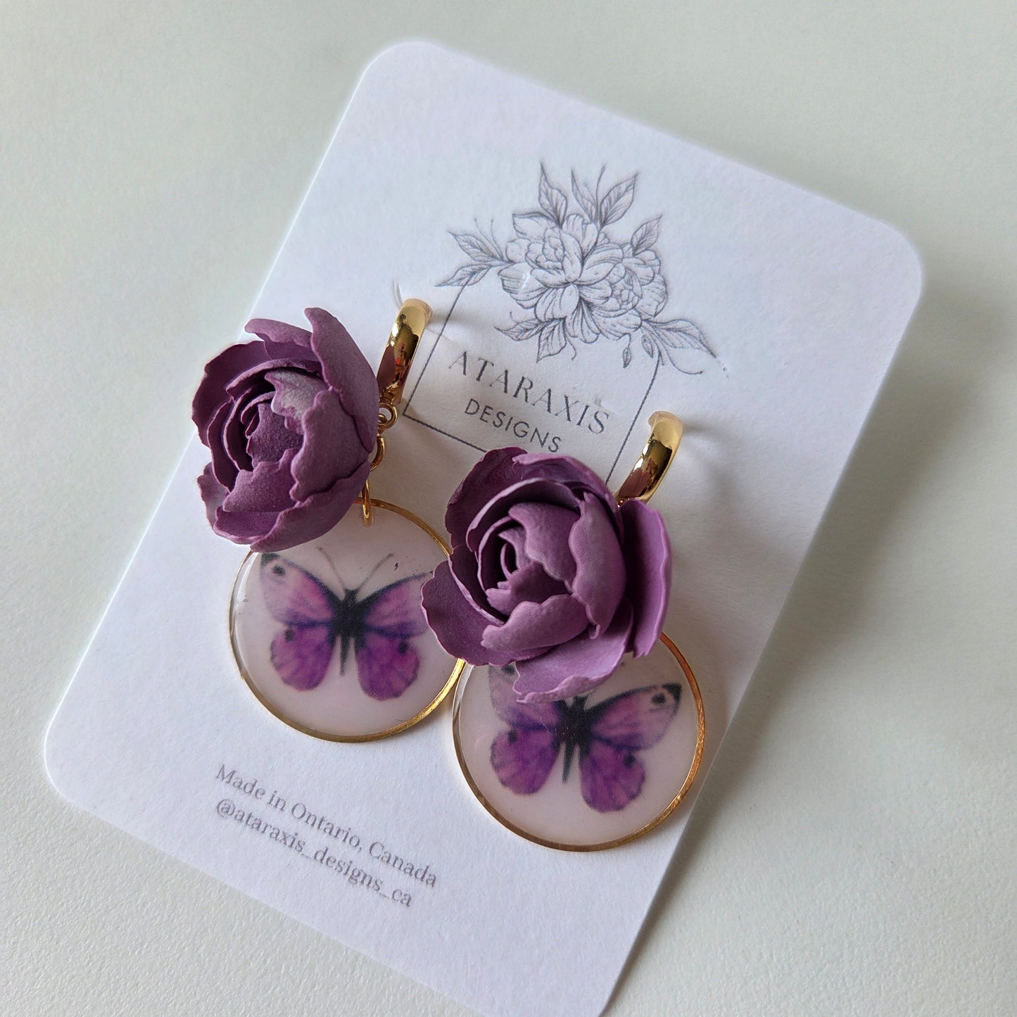 Purple butterfly florals