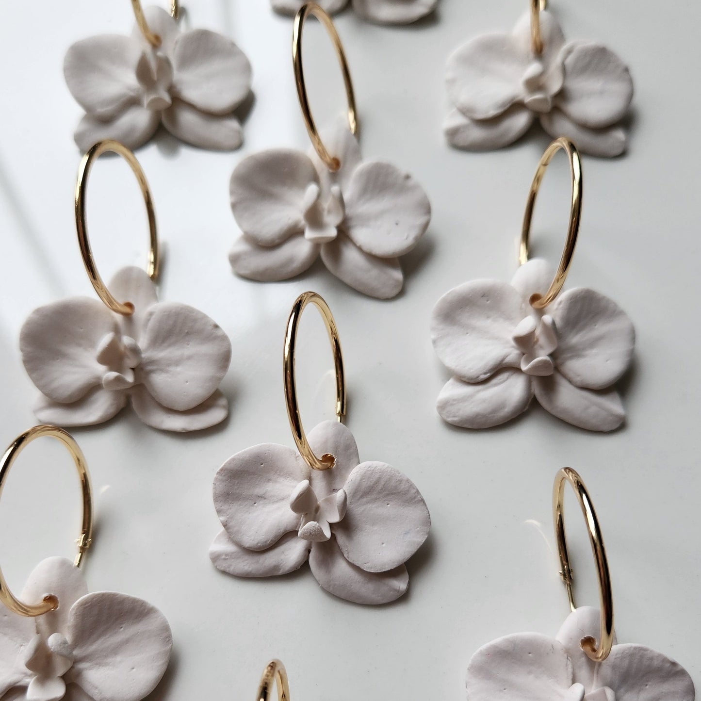 White Orchid Earrings