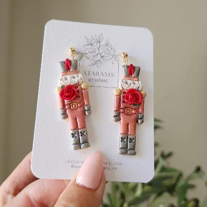 Traditional red Nutcracker earrings