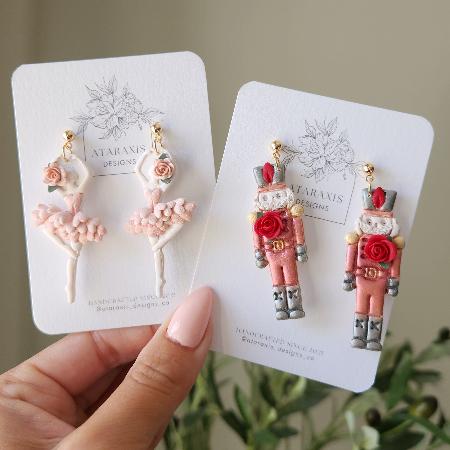 Traditional red Nutcracker earrings