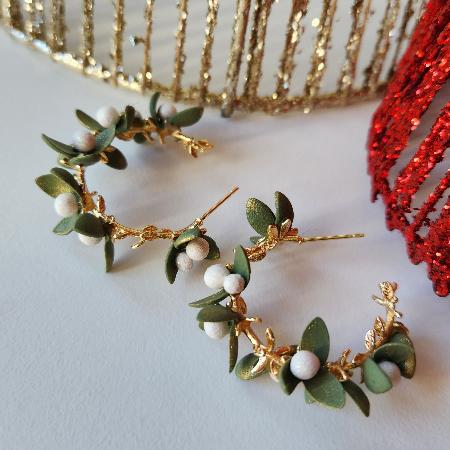 Mistletoe Hoop Earrings