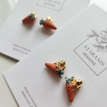 Bunny and Carrot Studs