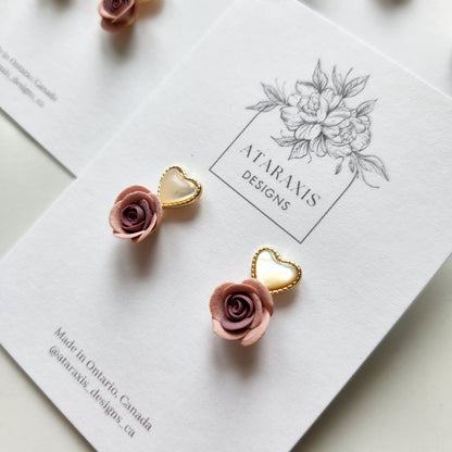 Mother of pearl rose studs