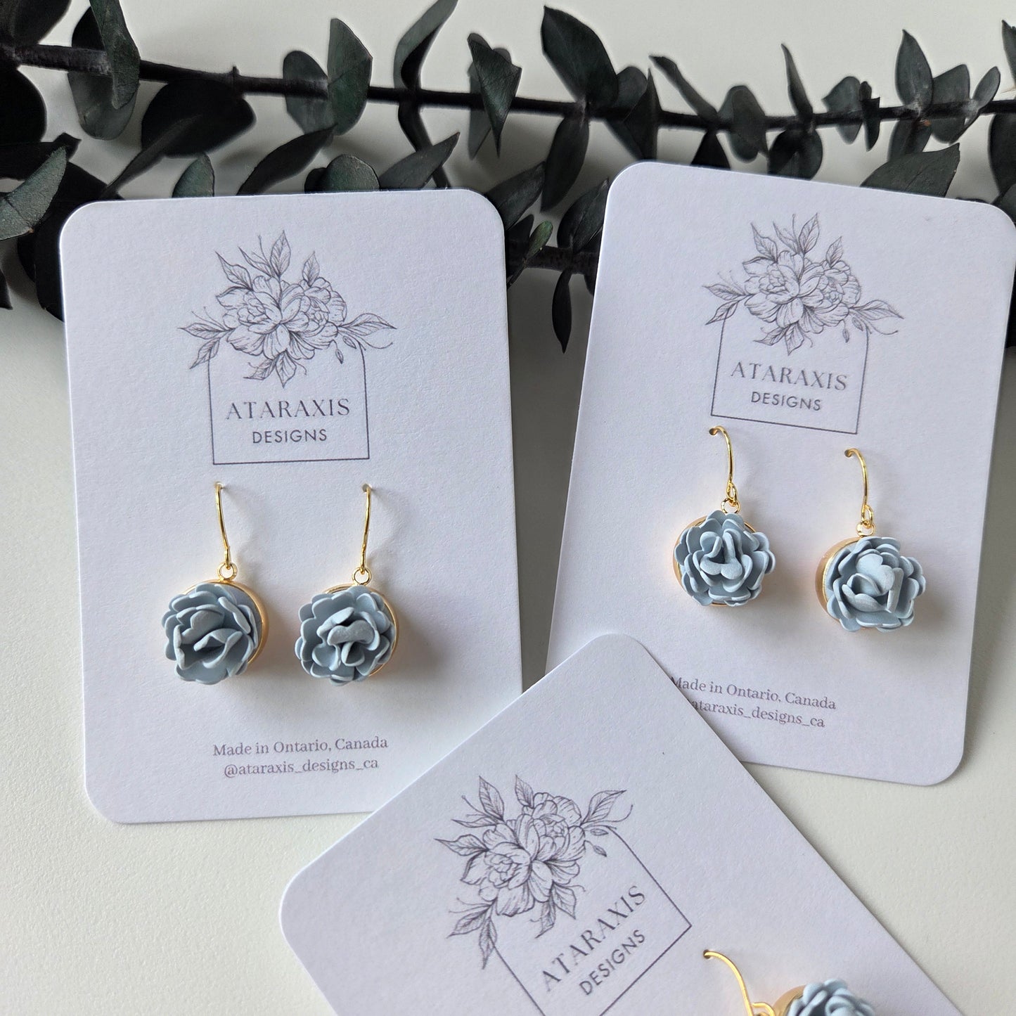 Baby Blue Floral Earrings