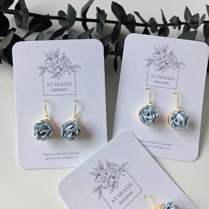 Baby Blue Floral Earrings