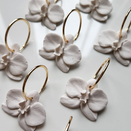 White Orchid Earrings