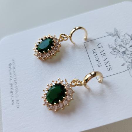 Emerald green CZ Dangles