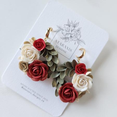 Rose Wreath Earrings