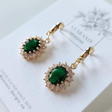 Emerald green CZ Dangles