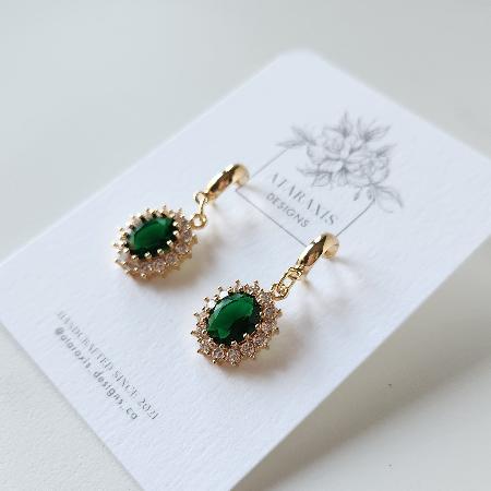 Emerald green CZ Dangles