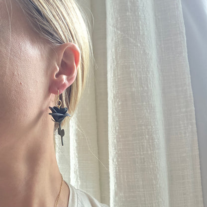 Black Rose Earrings