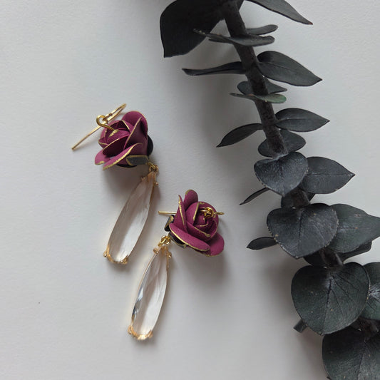 Wine-Red Roses With Class Crystals