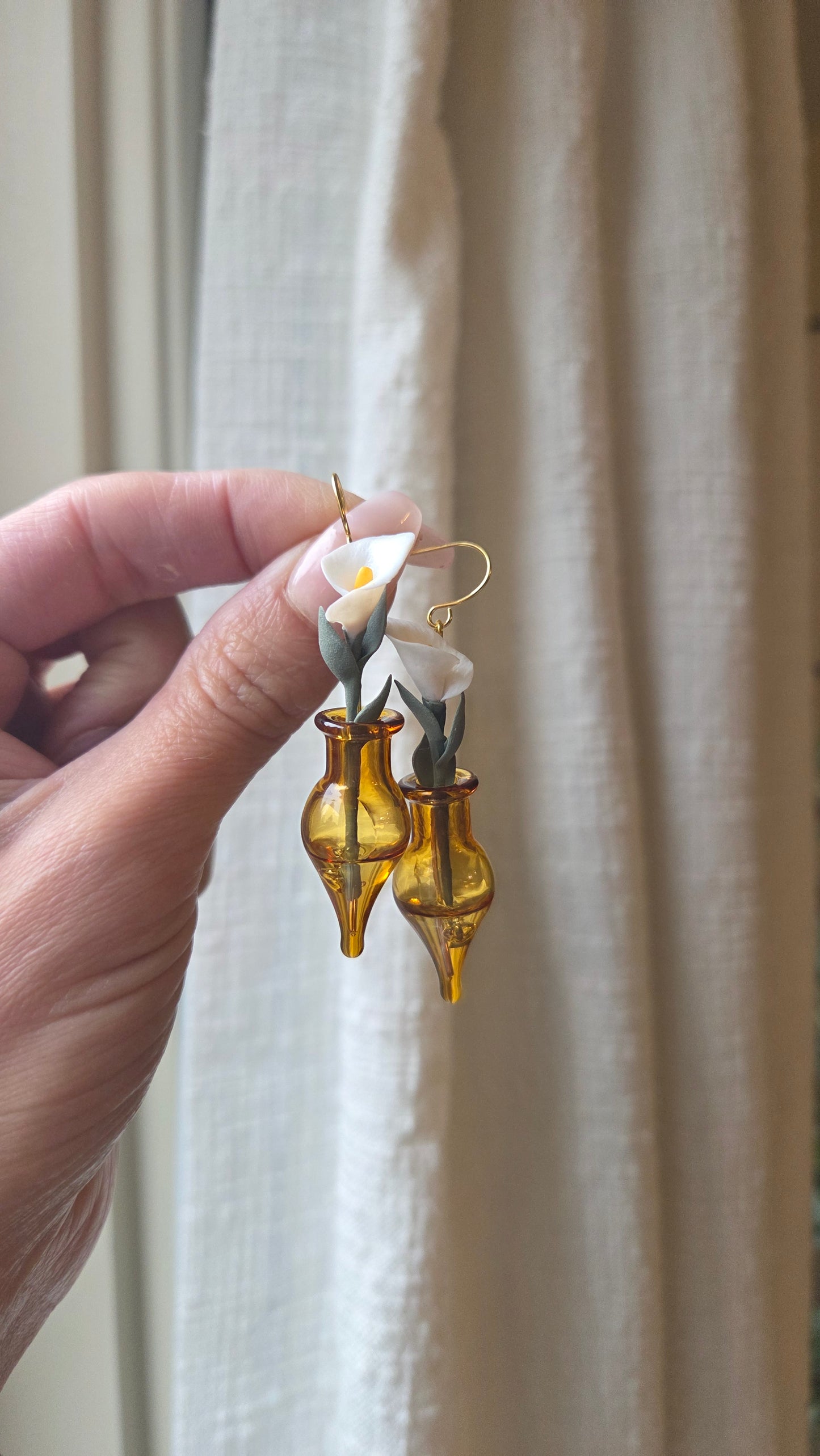 Calla Lilies in Yellow Vase