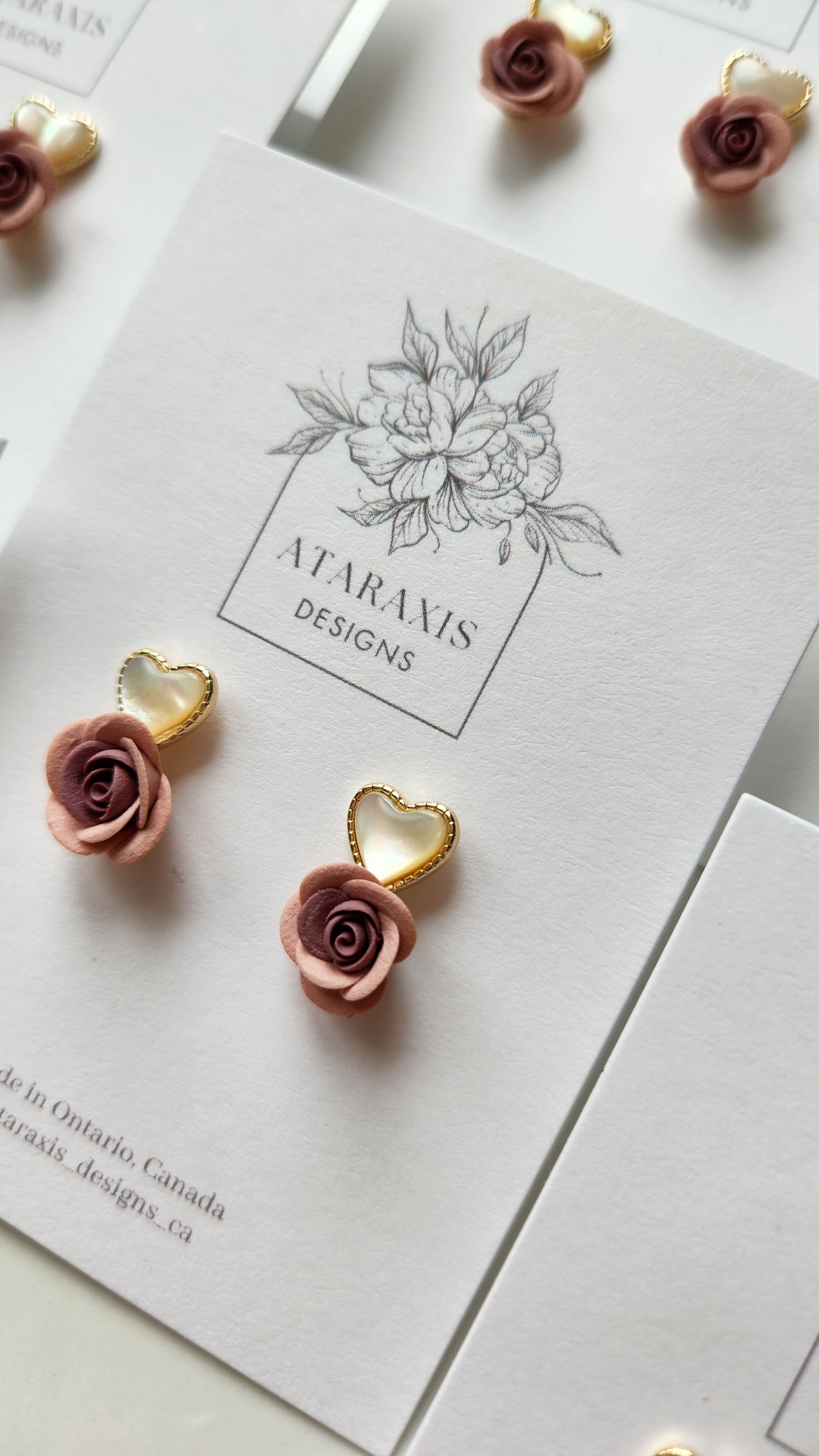 Mother of pearl rose studs