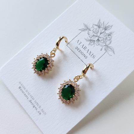 Emerald green CZ Dangles