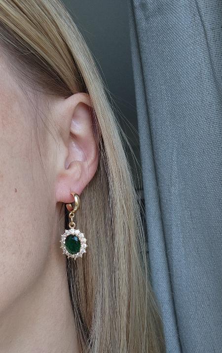 Emerald green CZ Dangles