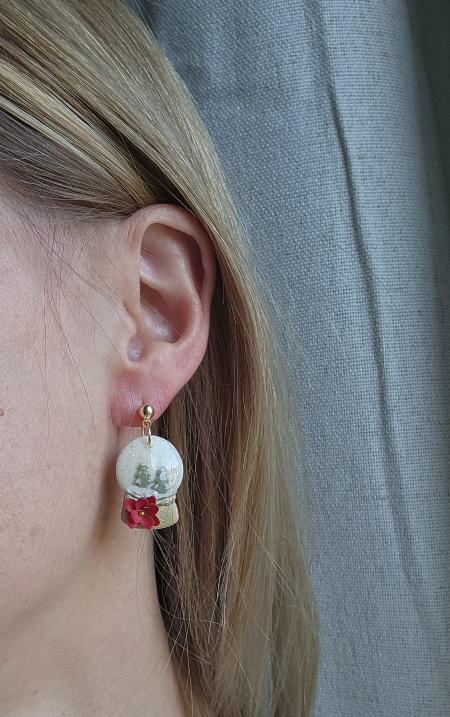 Snow globe earrings