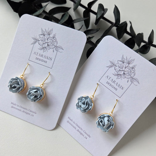 Baby Blue Floral Earrings