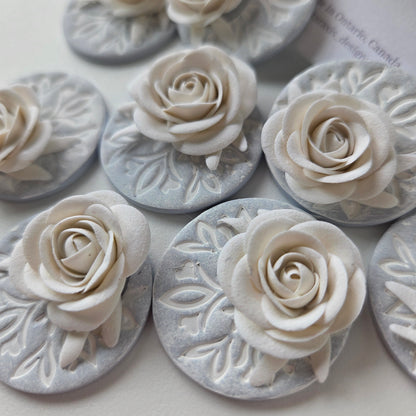 Large Roses on Painted Florals Earrings